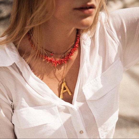 Alphabet Initial Gold Necklace - Picture 2 of 8